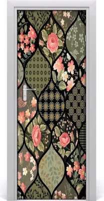 Produktbild von Tulup Türaufkleber 75x205 cm Dekorative Aufkleber Selbstklebend Wasserdichte Tapete Abnehmbar Schlafzimmer Wohnzimmer Wohnkultur - Blumenmuster