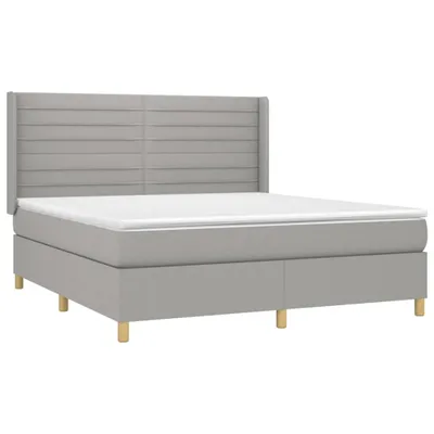 Produktbild von vidaXL Boxspringbett mit Matratze Hellgrau 180x200 cm Stoff