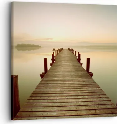 Produktbild von Bild auf Leinwand - Leinwandbild - Brücke See - 30x30cm - Wand Bild - Wanddeko - Wandbilder - Leinwanddruck - Bilder - Kunstdruck - Wanddekoration - Leinwand bilder - Wandkunst - AC30x30-3625