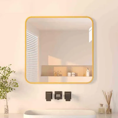 Image de Miroir mural de 30 cm, carré, miroir de maquillage, pour salle de bain
