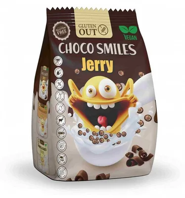 Productafbeelding van Gluten Out Jerry Choco Smiles Glutenvrij (375 gr)