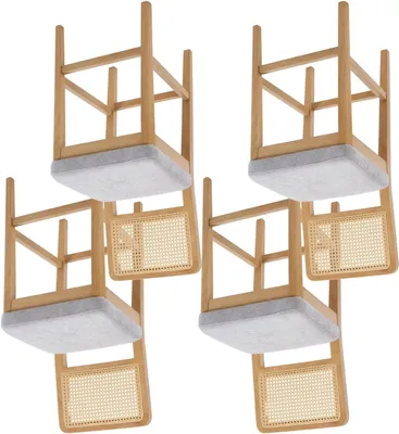 Produktbild von Barkreuze - Barhocker - Sets von Barkreuzen - Küchenhocker - Esszimmerstühle - Rattan-Rückenlehne