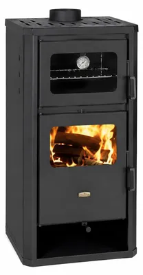 Produktbild von Freistehender Holzofen - 12 kW - Metallener Kaminofen - Umweltfreundlich - Mit Backfach