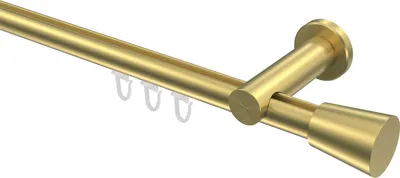 Produktbild von Interdeco Innenlaufstange / Gardinenstange mit Innenlauf Messing-Optik, Typ Platon Sitra (Konus), 20 mm Ø 1-läufig, 280 cm