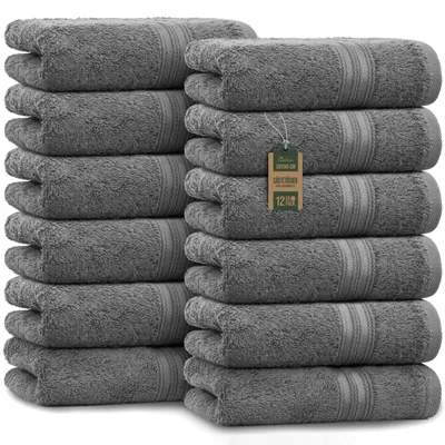 Produktbild von NatureMark Gästetücher – 12er Pack (30x50 cm), 100% Baumwolle, Zertifiz