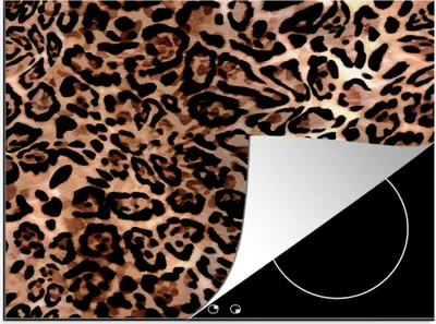 Produktbild von KitchenYeah© Herdabdeckplatte Tiermuster - Leopard - Design - Luxus , 59x52cm, Küche Deko, Glaskeramikkochfeld Herdabdeckung, Abdeckplatte fùr Kochfeld