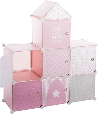 Produktbild von Kinder Aufbewahrungsboxen "Schloss" - rosa 96 × 109 cm - Atmosphera créateur d'intérieur