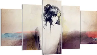 Produktbild von Bild auf Leinwand - Leinwandbild - Frau handeln nackt - 160x85cm - Wand Bild - Wanddeko - Leinwanddruck - Bilder - Kunstdruck - Wanddekoration - Leinwand bilder - Wandkunst - EA160x85-3657