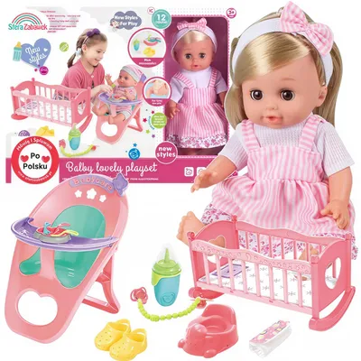 Produktbild von Interaktive Baby-Puppe Martynka,, Trinkt & Pinkelt, mit Wiege & Zubehör