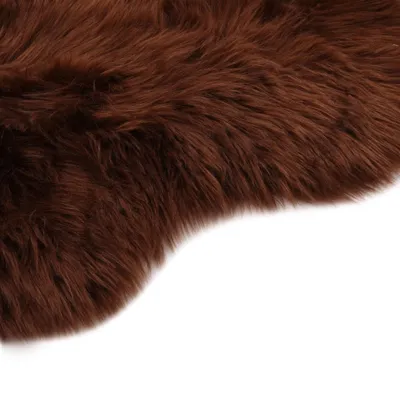 Image de vidaXL Tapis 60x90 cm Peau de mouton artificielle Marron