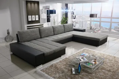Zdjęcie produktu dla Sofa rozkładana VERONA U Zestaw wypoczynkowy U z funkcją spania i pojemnikiem na pościel