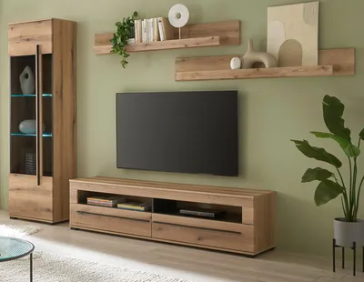 Produktbild von Wohnwand "Design-D" in Evoke Eiche Wohnkombination Set 4-teilig 240 cm, mit Soft-Close