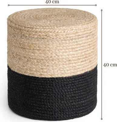 Immagine prodotto di Hanse Home Pouf Looma in juta, Looma Naturale, Oro, Nero