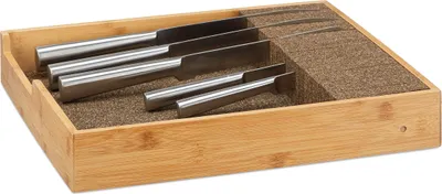 Image de relaxdays 10022169_60 relaxdays XL   Messer-Schubladeneinsatz braun