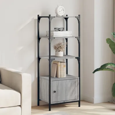 Produktbild von CLORIS Bücherregal 3 Böden Grau Sonoma 41x30x109,5 cm Holzwerkstoff, 12,38 kg