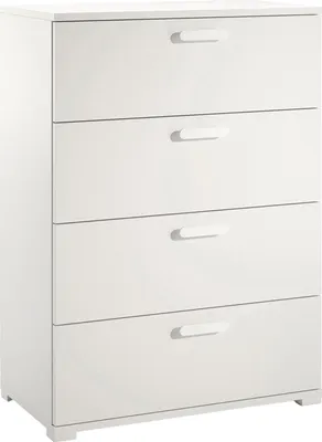 Immagine prodotto di Dmora Cassettiera Damascena 39.00x70.00x98.00h cm Bianco, 4 Cassetti Apertura Scorrevole  Italy