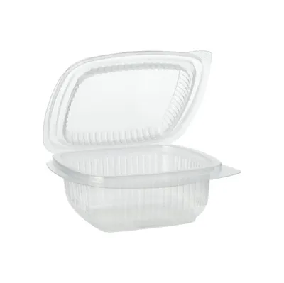 Produktbild von Verpackungsbecher mit Klappdeckeln, PP rechteckig 250 ml 4,4 cm x 11,5 cm x 12 cm transparent