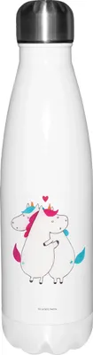 Produktbild von Mr. & Mrs. Panda wanderflasche Einhorn Mitteilung - Weiß - Geschenk, Spruch, thermosflaschen, Valentine, Liebe, thermo trinkflasche, Valentinstag, Thermos, trinkflaschen