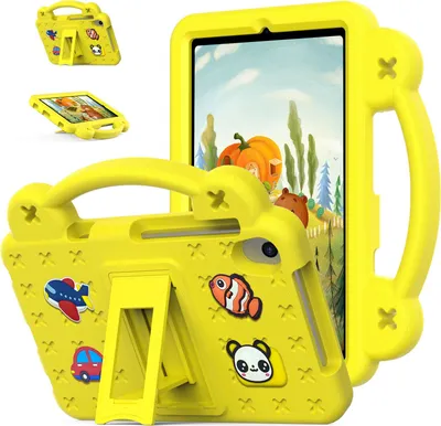 Produktbild von Schutzhülle für Huawei MediaPad M5 Lite 8.0" Niedliche Hülle für Kinder, Stoßfest mit Griff und Ständer Gelb