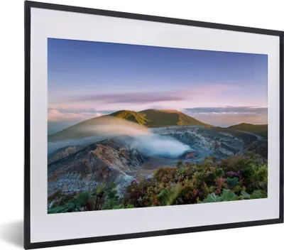 Produktbild von MuchoWow® Gerahmtes Poster Vulkan Poas, Costa Rica 40x30 cm - Poster mit Schwarzem Bilderrahmen Wandposter Rahmen Foto Bilder - Bilderrahmen - Poster im Rahmen