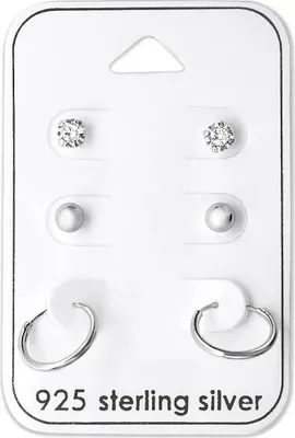 Produktbild von Ohrringe Ohrstecker Set 925 Sterling Silber Elegant