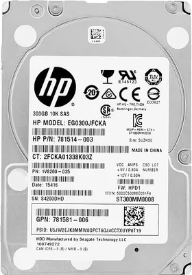 Produktbild von Festplatte HP EG0300JFCKA 781514-003 300GB 10000 RPM SAS III 2.5" Zoll
