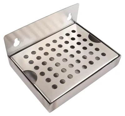 Immagine prodotto di Vaschetta di raccolta a parete in acciaio inossidabile, dimensioni 152,4 mm x 114,3 mm - Impermeabile e resistente