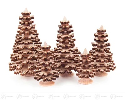 Produktbild von Schichtenbaum - Nadelbäume natur, 5-teilig (8cm) von Dregeno Seiffen