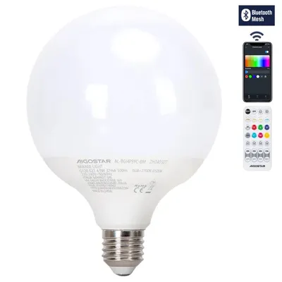 Produktbild von Intelligente Bluetooth Mesh Ambiente-Lampe, G120, E27, 4,9W, RGB+CCT