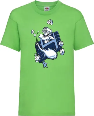 Produktbild von Kinder T-Shirt Japan Animation Manga Anime Comics Game Mario Fun Fire ball Var-006 Game Mario Fun Fireball, 7-8 Jahr - 128 / Lime