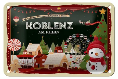 Produktbild von Blechschild Weihnachten Grüße KOBLENZ AM RHEIN Geschenk Deko  18x12cm
