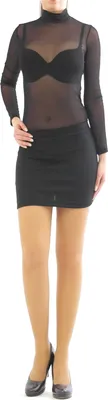 Produktbild von Minirock Bleistiftrock Mini Rock Stretch Business Freizeit schwarz  L-XL