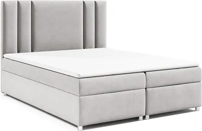 Produktbild von Best for Home Boxspringbett mit Bettkasten Trinity K-8 Bonellfederkern inkl. Topper, mit Lieferung, Aufbau & Entsorgung 200x200-Silber