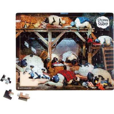 Produktbild von Small Foot Design 10221 Shaun das Schaf Puzzle „Schlafenszeit“, bunt, 100-teilig (1 Set)