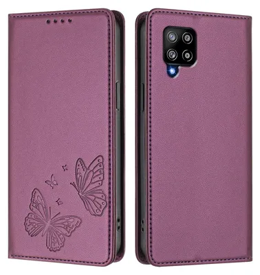Image de Étui en cuir pour Samsung Galaxy A42 5G, motif papillon, étui portefeuille à rabat avec support, violet