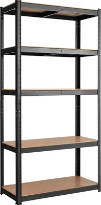 Zdjęcie produktu dla COSTWAY 5-poziomowy regał do dużych obciążeń do 650 kg, metalowa rama regału 75x30x150cm czarna