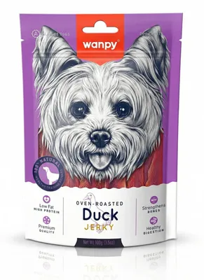 Zdjęcie produktu dla WANPY dla psów - Suszone mięso z kaczki, 100 g