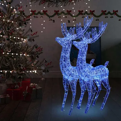 Zdjęcie produktu dla vidaXL XXL Renifer dekoracja świąteczna akryl 250 LED 2 szt. 180 cm