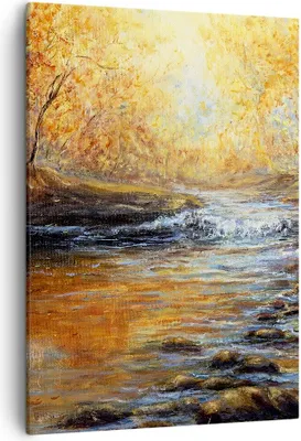 Produktbild von Bild auf Leinwand - Leinwandbild - Einteilig - Bach Park Baum - 50x70cm - Wand Bild - Wanddeko - Wandbilder - Leinwanddruck - Kunstdruck - Wanddekoration - Leinwand bilder - Wandbild - PA50x70-3973