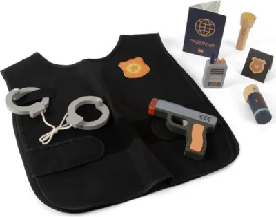 Produktbild von Dantoy Holz Polizei Spielset 8-teilig für Kinder ab 3 Jahren