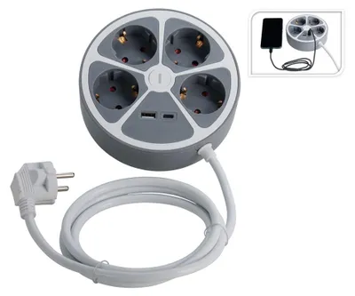 Image de Prise Multiple Ronde Usb Fx Control Design Compact Et Connectivité Usb Intégrée - Fx Control