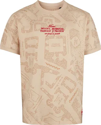 Produktbild von Harry Potter Oversize T-Shirt Herren Marauder's Map All Over - Oversize sand L