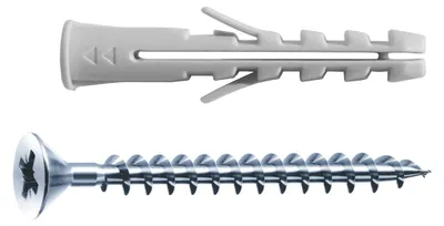 Obrázok produktu pre Hmoždinka so skrutkou a okrajom „AX05“ Ø 5x25 mm – skrutka 3,5x30 mm