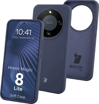 Produktbild von Silikon Handyhülle für Honor Magic8 Lite, Bizon Soft Case, Dunkelblau