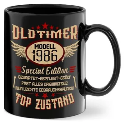 Produktbild von Kaffeetasse 40. Geburtstag Männer 1986 Special Edition Keramik 350ml
