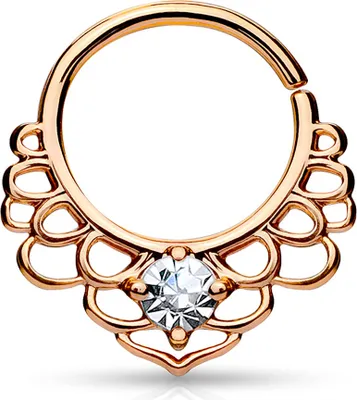 Produktbild von Nasenpiercing Septum Continuous Ring Nasenring Piercing Nase Autiga® rosègold-klar