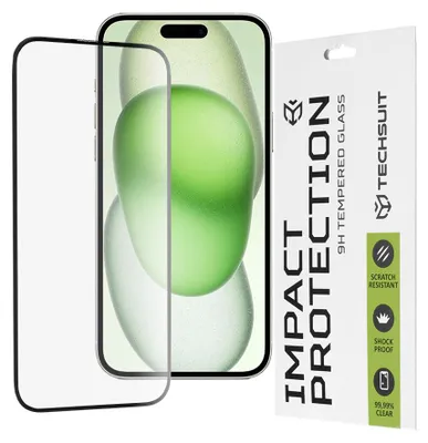 Obrázok produktu pre Techsuit 111D Full Cover / celopolepené tvrdené sklo - iPhone 15 Plus - Čierna