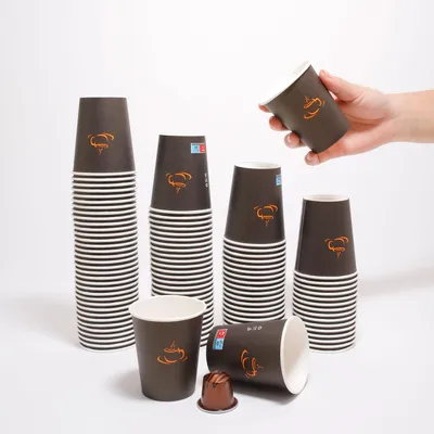 100 Papierbecher 200 ml braun – für Kaffee & Tee
