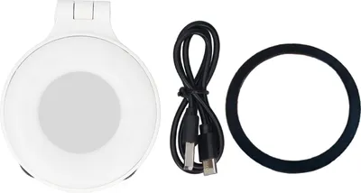 Image de Lampe à selfie magnétique pour la photographie par téléphone, le maquillage, la vidéoconférence avec fonction de support, anneau, 3 modes, blanc