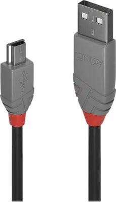Immagine prodotto di Cavo USB 2.0 Tipo A-Mini-B Lindy da 5 m, linea Anthra